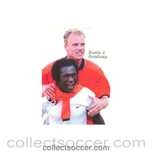 1998 World Cup in France Davis & Bergkamp postcard