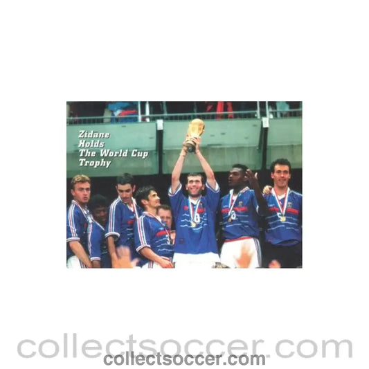 1998 World Cup in France Zidane Holds The World Cup Trophy postcard