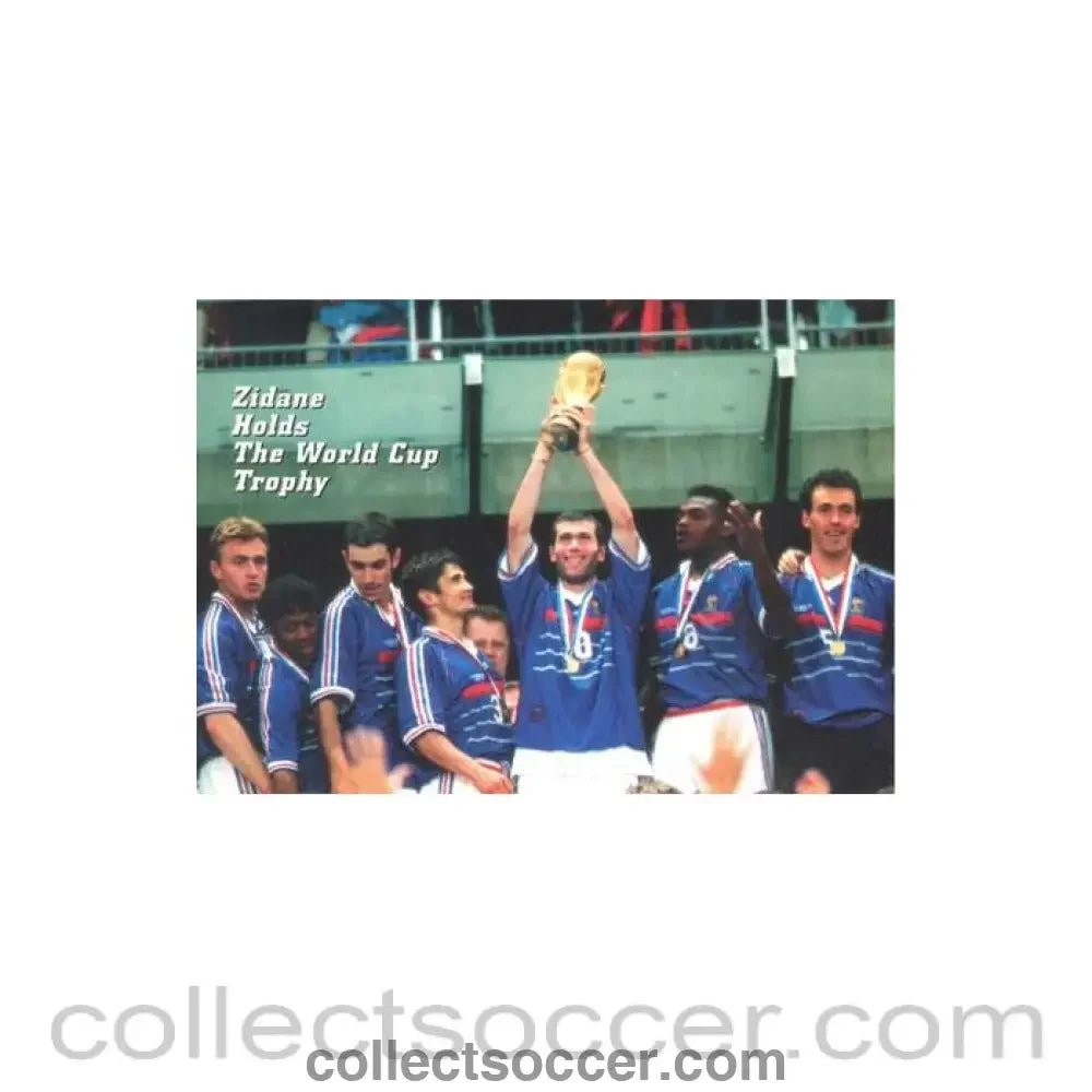 1998 World Cup in France Zidane Holds The World Cup Trophy postcard - Collect Soccer