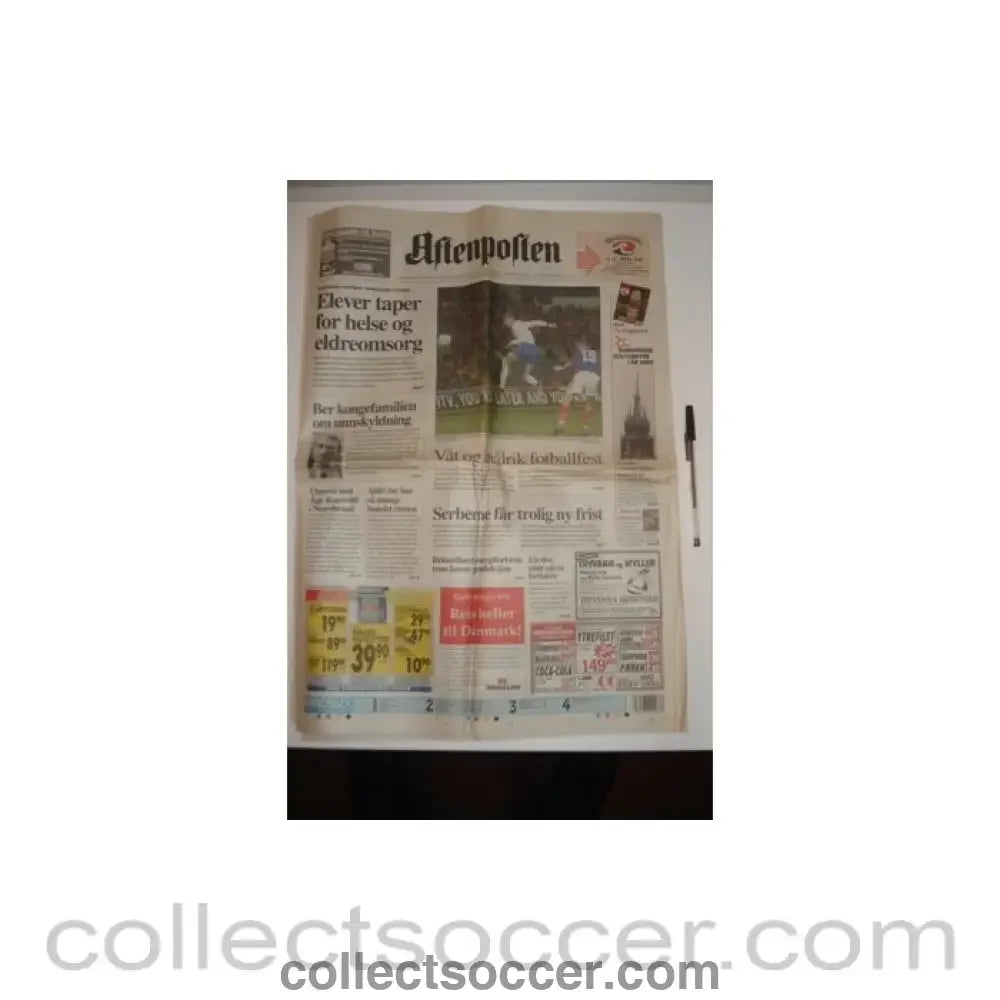 1999 - Aftenpolten newspaper of 19/03/1999 covering Valerenga v Chelsea