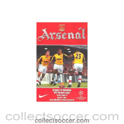 1999 - Arsenal v Barcelona official programme 19/10/1999