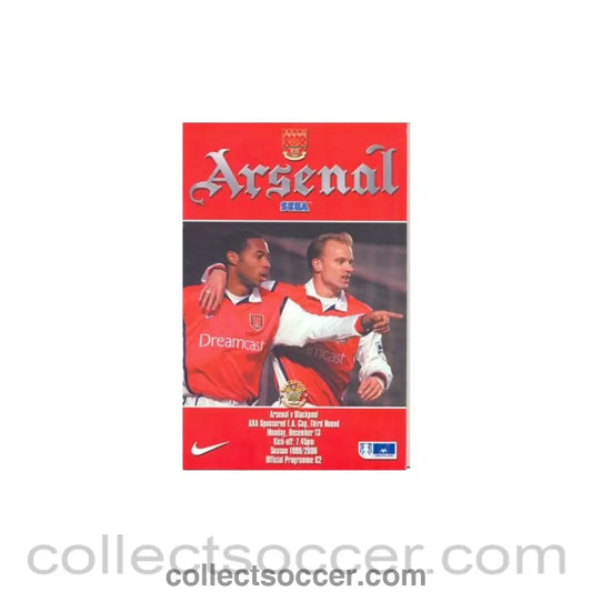 1999 - Arsenal v Blackpool official programme 13/12/1999