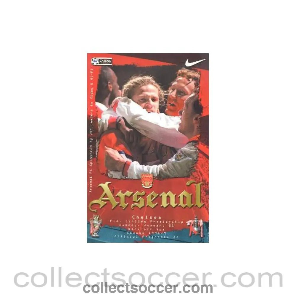1999 - Arsenal v Chelsea official programme 31/01/1999 - Collect Soccer