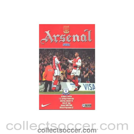 1999 - Arsenal v Everton official programme 16/10/1999 Premier League