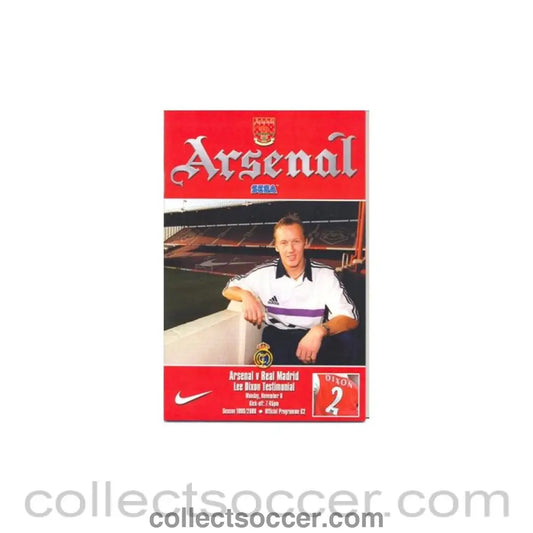 1999 - Arsenal v Real Madrid official programme Lee Dixon Testimonial 08/11/1999