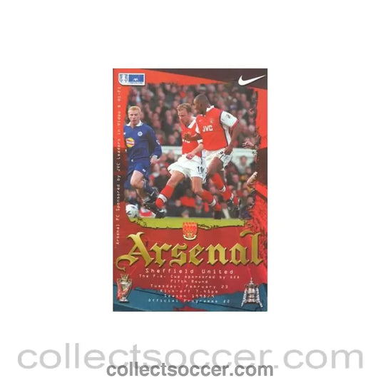 1999 - Arsenal v Sheffield United official programme 23/02/1999 F.A. Cup