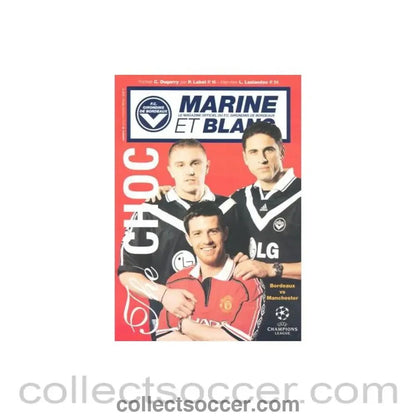 1999 - Bordeaux v Manchester United official programme 1999 - 2000 Champions League - Collect Soccer