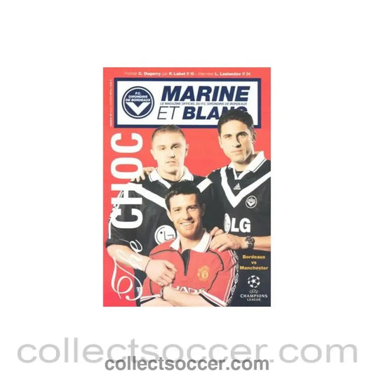 1999 - Bordeaux v Manchester United official programme 1999 - 2000 Champions League - Collect Soccer