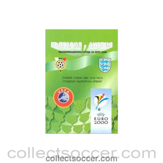 1999 Bulgaria v England official programme 09/06/1999 Euro 2000 qualifier - Collect Soccer