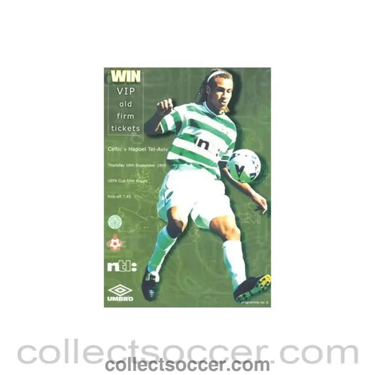 1999 - Celtic v Hapoel Tel - Aviv official programme 16/09/1999 UEFA Cup - Collect Soccer