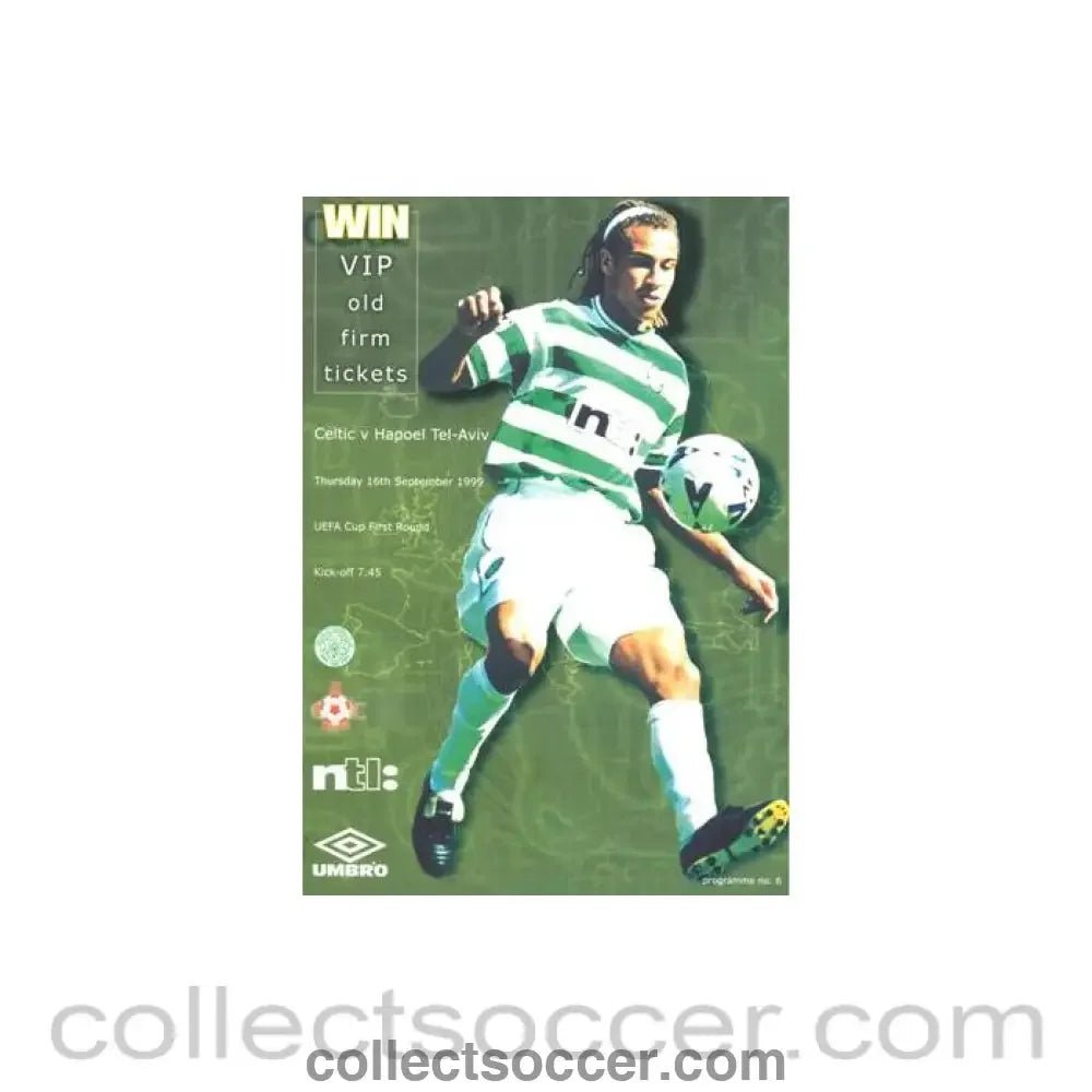 1999 - Celtic v Hapoel Tel - Aviv official programme 16/09/1999 UEFA Cup - Collect Soccer