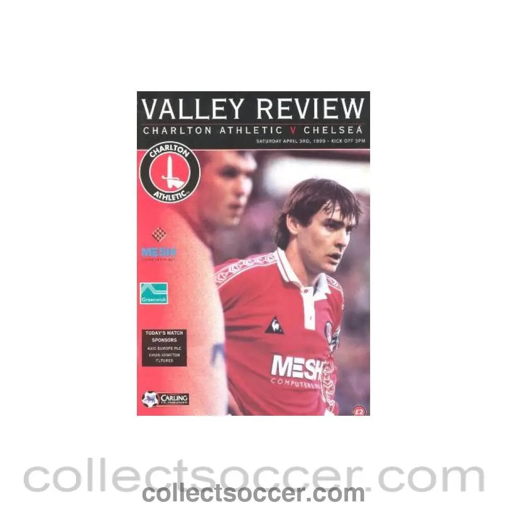 1999 - Charlton Athletic vChelsea official programme 03/04/1999 - Collect Soccer