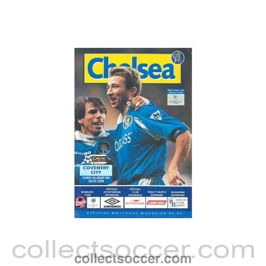 1999 - Chelsea v Coventry City official programme 16/01/1999