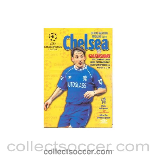1999 - Chelsea v Galatasaray official programme 28/09/1999 Champions League