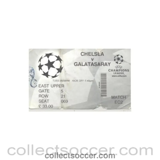 1999 - Chelsea v Galatasaray ticket 28/09/1999