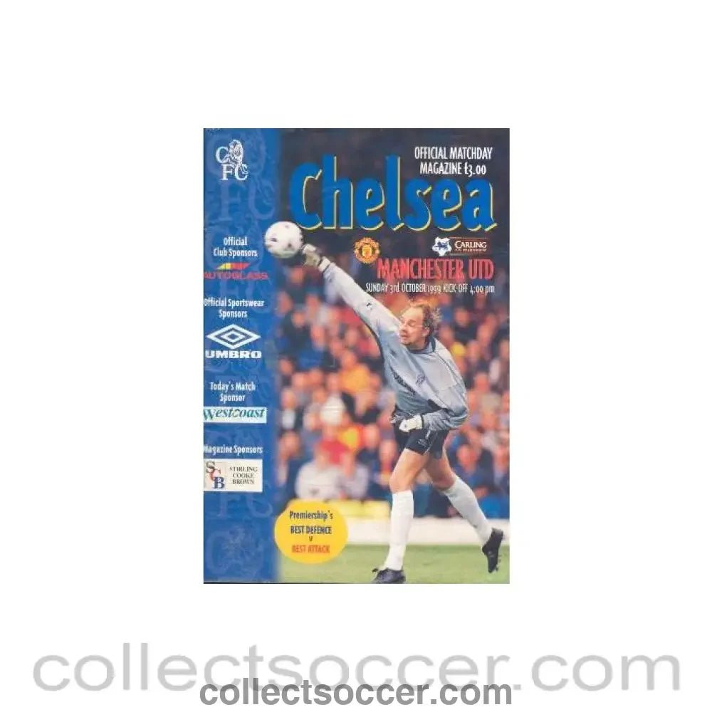 1999 - Chelsea v Manchester United official programme 03/10/1999 Premier League - Collect Soccer