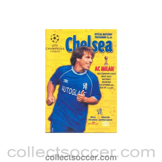 1999 - Chelsea v Milan official programme 15/09/1999 Champions League