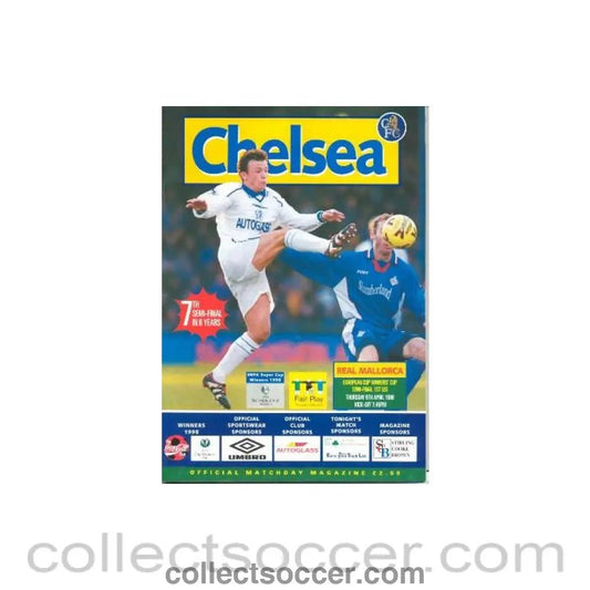 1999 - Chelsea v Real Majorca official programme 08/04/1999 European Cup Winners Cup - Collect Soccer