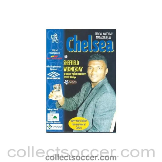 1999 - Chelsea v Sheffield Wednesday official programme 29/12/1999 Premier League - Collect Soccer
