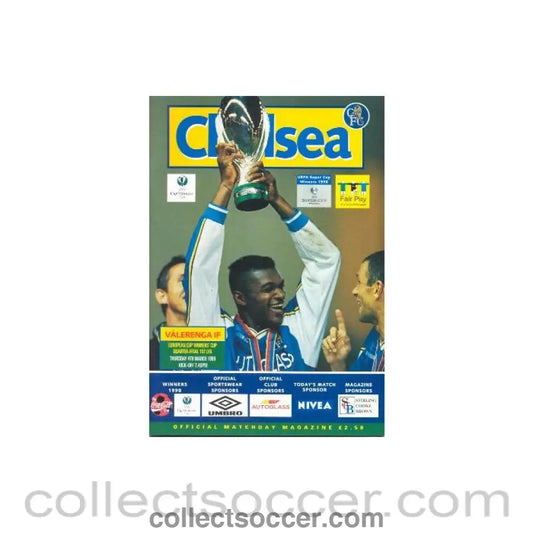 1999 - Chelsea v Valerenga official programme 04/03/1999 European Cup Winners Cup