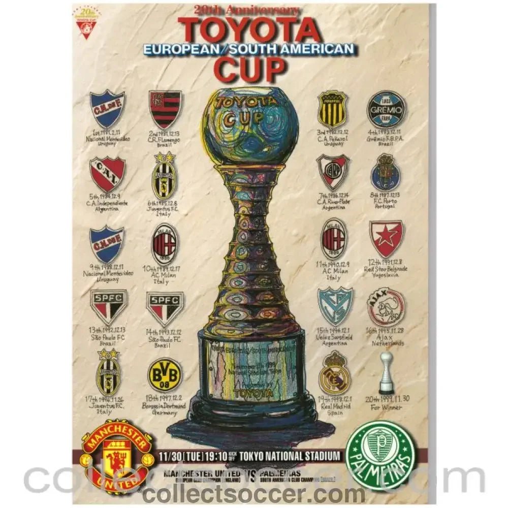 1999 Club World Championship Official Programme Manchester United v Palmeiras - Collect Soccer