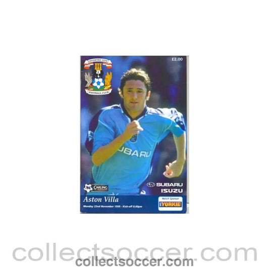 1999 - Coventry City v Aston Villa official programme 22/11/1999 - Collect Soccer