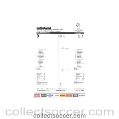 1999 - Galatasaray v Chelsea Half Time Report 20/10/1999 Champions League