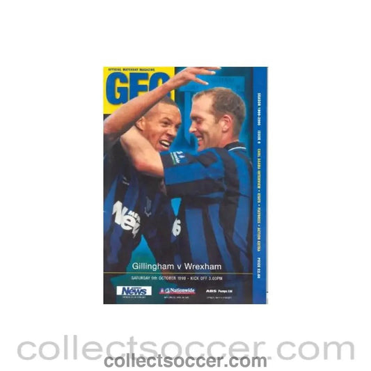 1999 - Gillingham v Wrexham official programme 09/10/1999 - Collect Soccer
