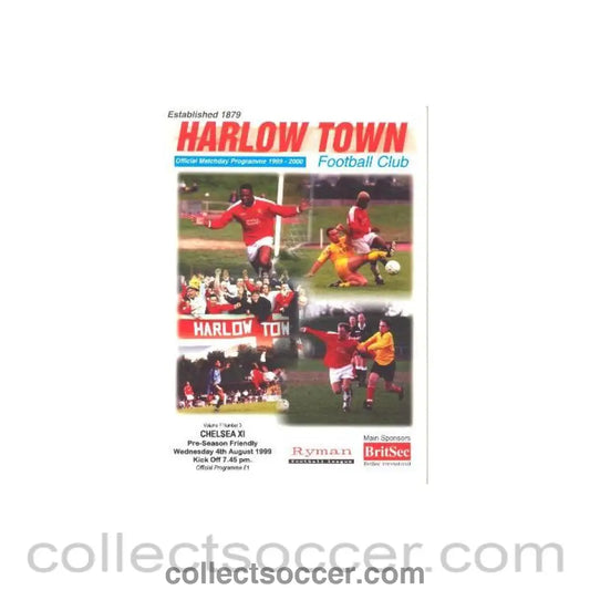 1999 - Harlow Town vChelsea official programme 04/08/1999