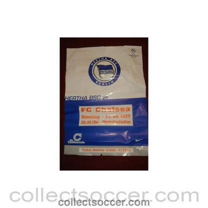 1999 - Hertha Berlin v Chelsea poster 21/09/1999 Champions League reduced price