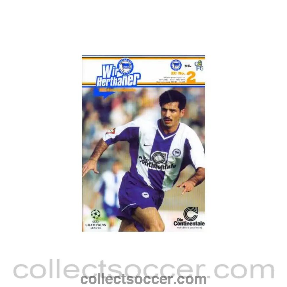 1999 - Hertha Berlin VChelsea Programme 21/09/1999 Champions League - Collect Soccer