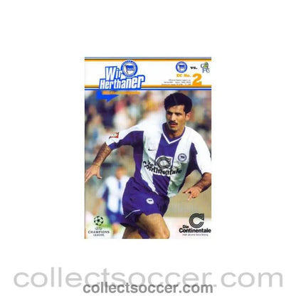 1999 - Hertha Berlin VChelsea Programme 21/09/1999 Champions League - Collect Soccer