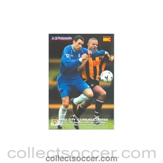 1999 - Hull City v Carlisle United official programme 18/12/1999 - Collect Soccer