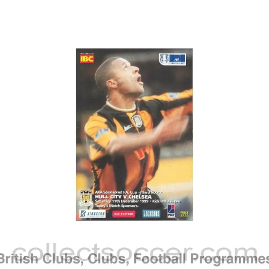 1999 - Hull City vChelsea official programme 11/12/1999 F.A. Cup