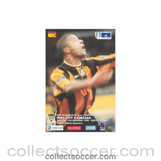1999 - Hull City vChelsea official programme 11/12/1999 F.A. Cup - Collect Soccer