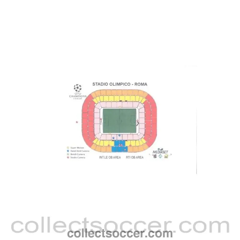 1999 - Lazio v Chelsea Positions of TV Cameras on the Statium Plan 07/12/1999 Champions League - Collect Soccer