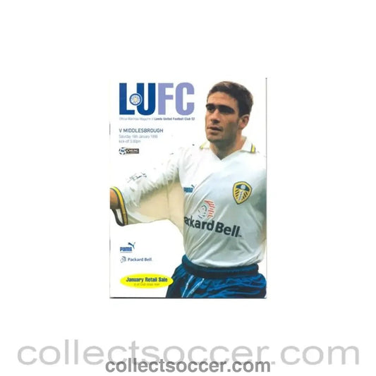 1999 - Leeds United v Middlesbrough official programme 16/01/1999 - Collect Soccer