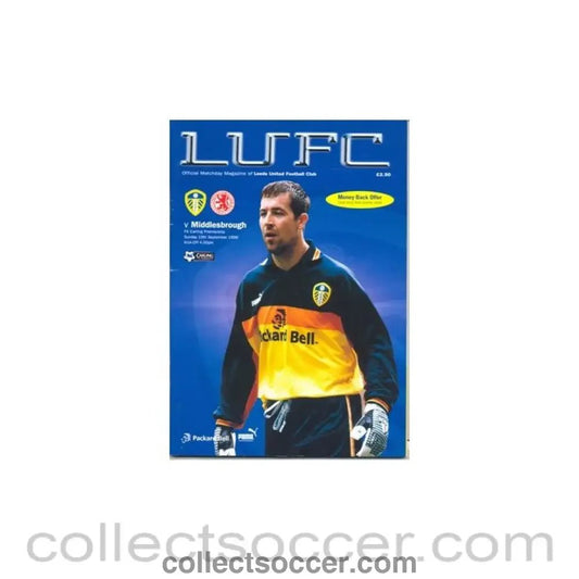 1999 - Leeds United v Middlesbrough official programme 19/09/1999 - Collect Soccer