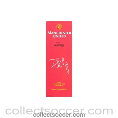 1999 - Manchester United An Evening with David Lloyd Menu 11/03/1999 - Collect Soccer
