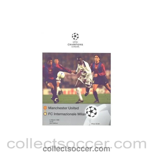 1999 - Manchester United v Milan official programme 03/03/1999 Champions League - Collect Soccer
