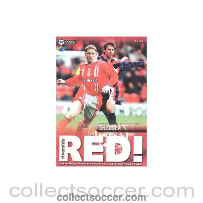 1999 - Middlesbrough v Chelsea official programme 14/04/1999 Carling F.A. Premiership - Collect Soccer