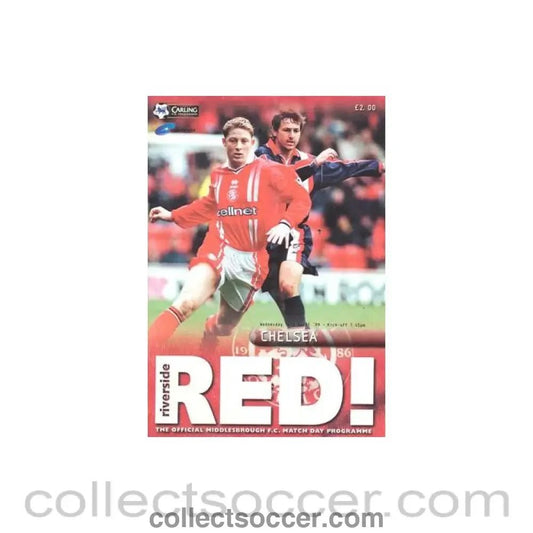 1999 - Middlesbrough v Chelsea official programme 14/04/1999 Carling F.A. Premiership - Collect Soccer