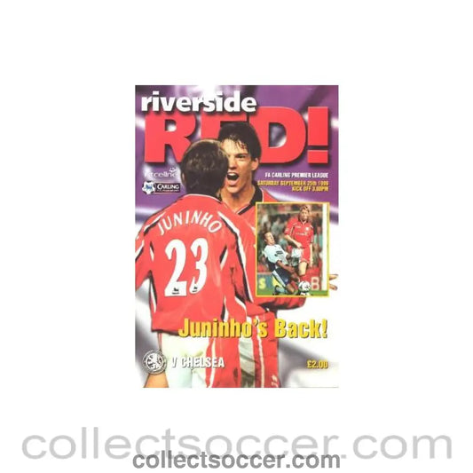 1999 - Middlesbrough vChelsea official programme 25/09/1999 Premier League - Collect Soccer
