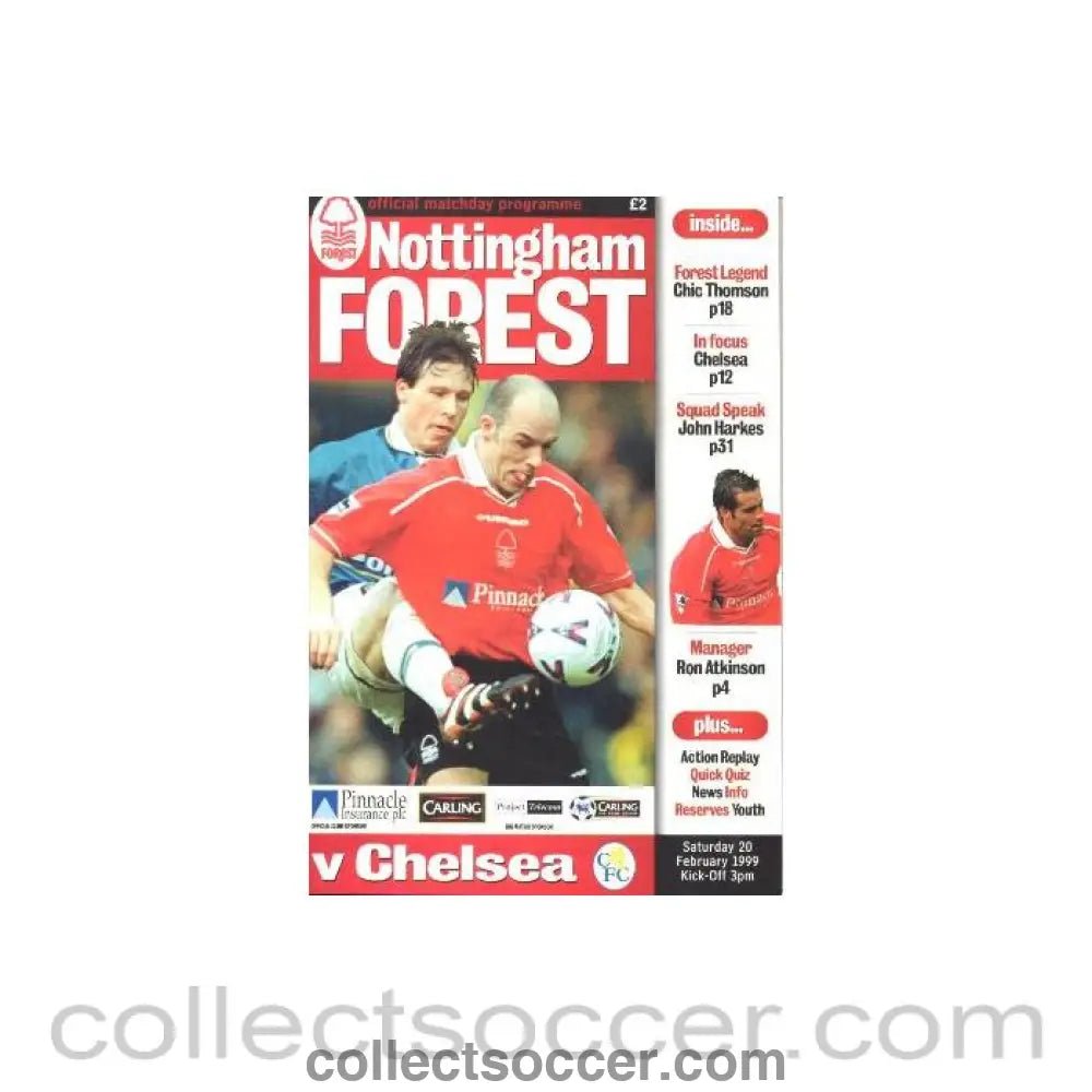 1999 - Nottingham Forest vChelsea official programme 20/02/1999 - Collect Soccer
