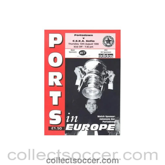 1999 - Portadown v CSKA Sofia official programme 12/08/1999 UEFA Cup - Collect Soccer