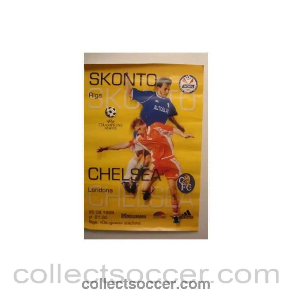 1999 - Skonto Riga v Chelsea poster 25/08/1999 - Collect Soccer