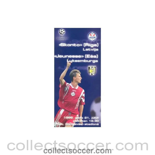 1999 Skonto Riga v Jeunesse Luxembourg official programme 21/07/1999 - Collect Soccer