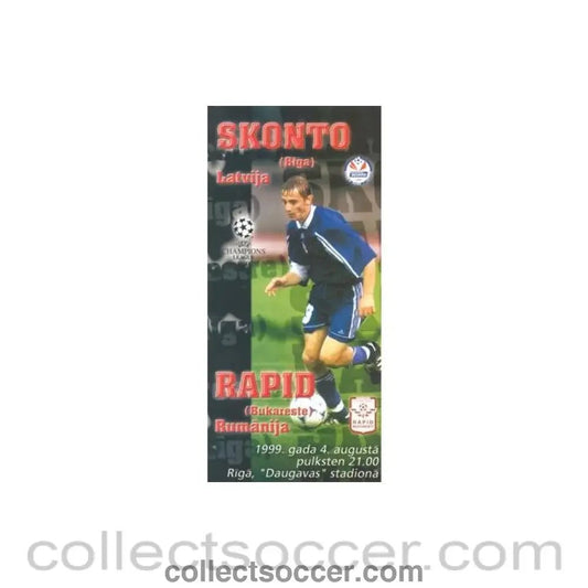 1999 Skonto Riga v Rapid Bucharest official programme 04/08/1999 - Collect Soccer
