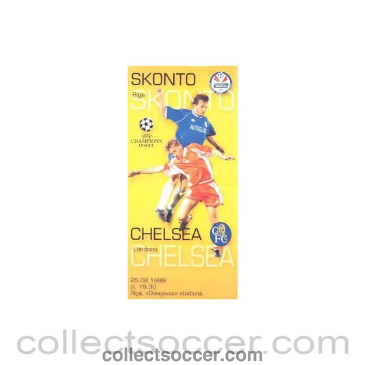 1999 - Skonto Riga vChelsea official programme 25/08/1999 Champions League