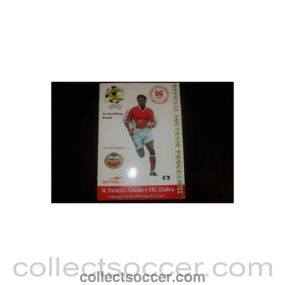 1999 - St. Patrick's v Zimbru, Moldova official proframme 14/07/1999 - Collect Soccer